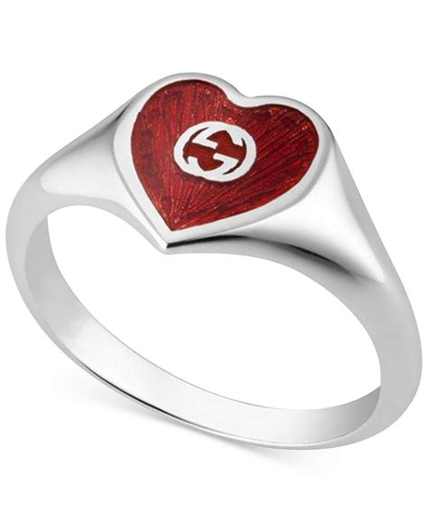 gucci red heart ring|gucci trademark ring.